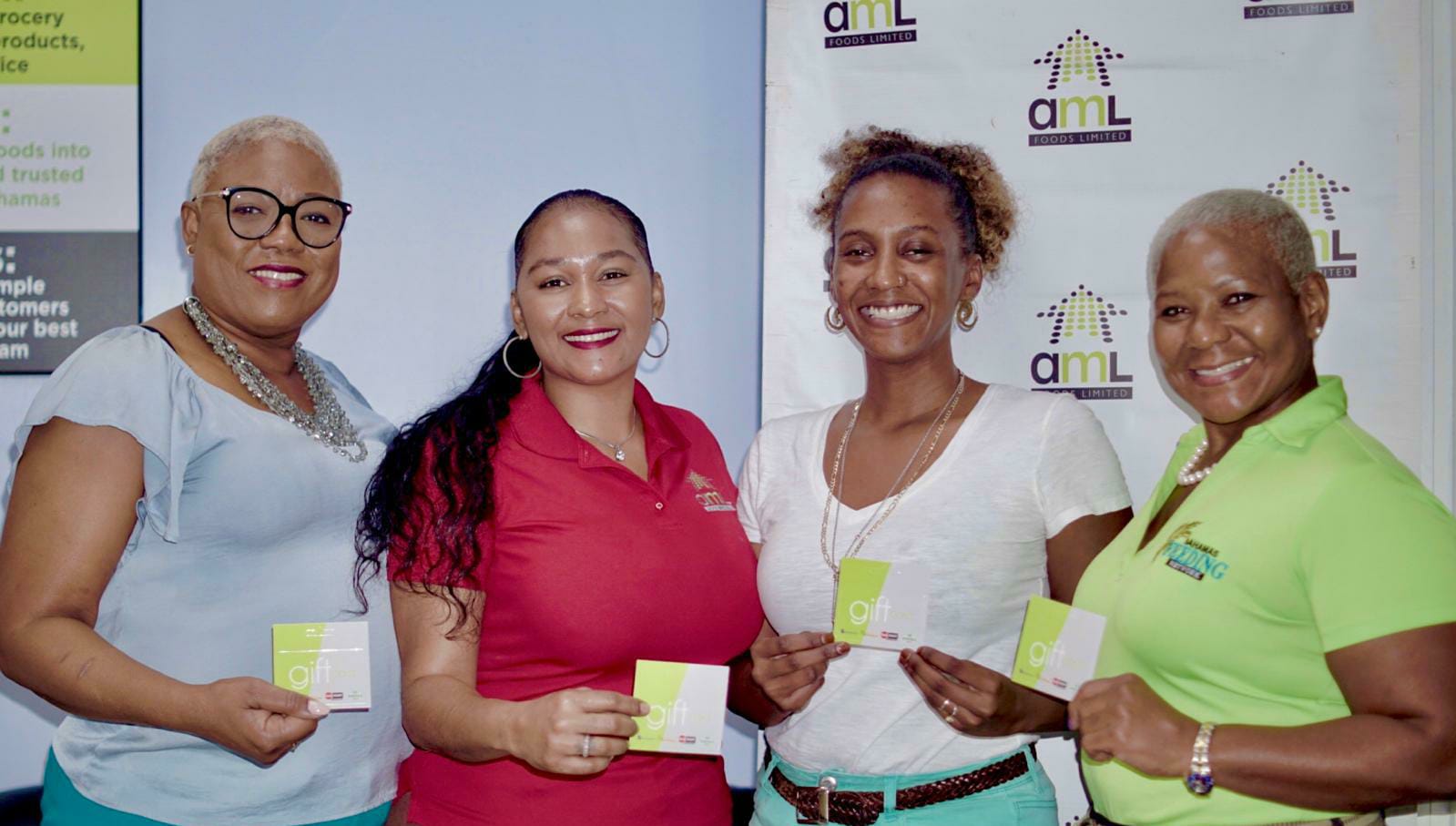 Photo Caption Left to Right: Janet Lees, The Nassau Guardian Media Group; Monalisa Turnquest, AML Foods Limited; Keisha Ellis, Hands for Hunger, and Nicolette Archer, The Bahamas Feeding Network.